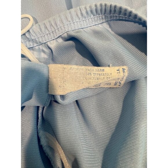 Vintage Vanity Fair 2 Piece Pajama Set Shirt Pants Sky Blue Nylon Womens Small S - Picture 8 of 8